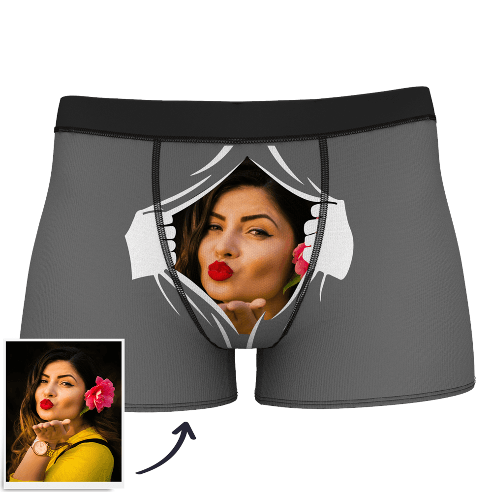 Men's Custom Face On Tearing Boxer Shorts	 - FaceSocksUSA