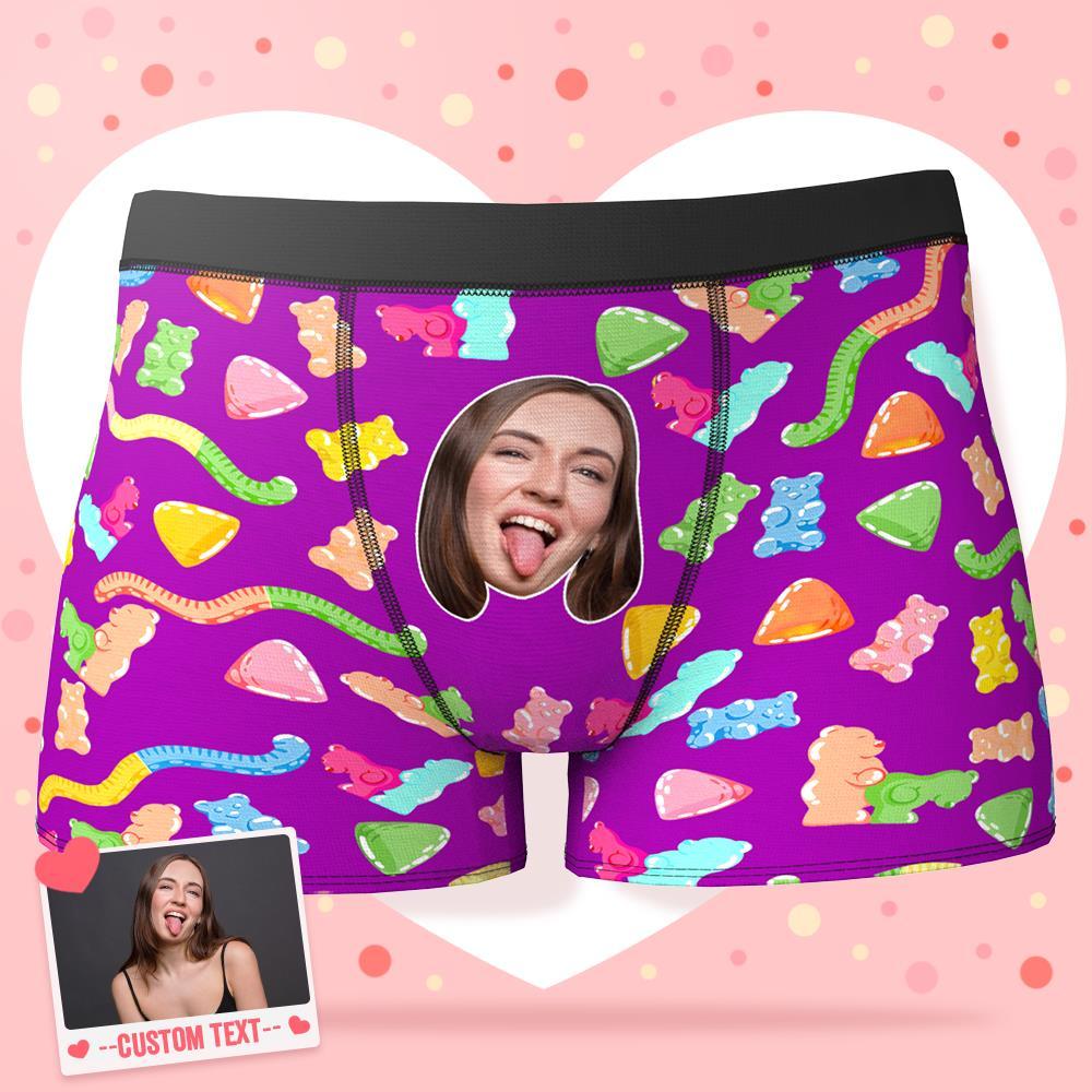 Custom Face Boxer Personalize XOXO Underwear Valentine's Gifts for Him - Gummy