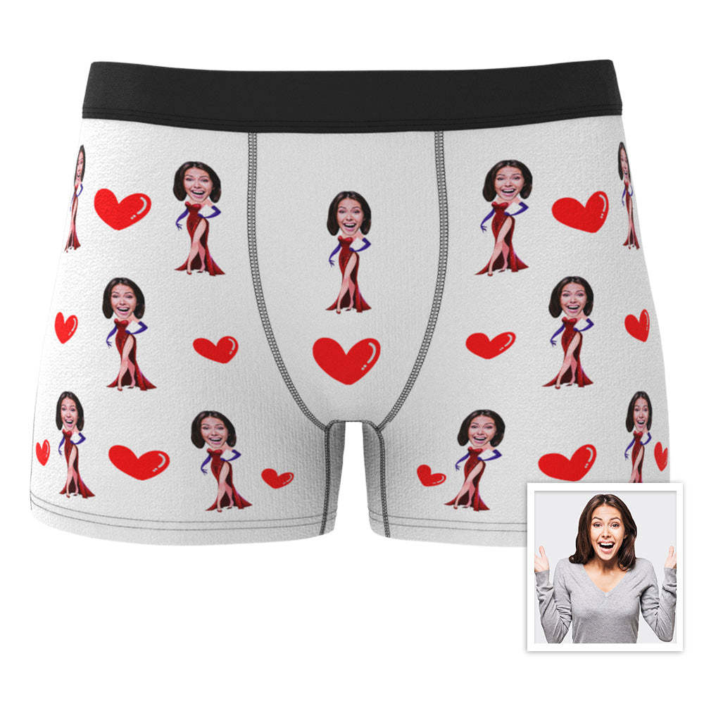 Gifts for Him Custom Boxer Custom Face Boxer Personalized MiniMe Boxer Custom Boxer Briefs Customized Sexy Girl Boxer	 - FaceSocksUSA
