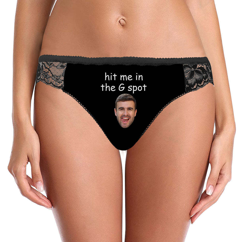Custom Women Lace Panty Face Sexy Panties Women's Underwear - Hit Me in the G Spot	 - FaceSocksUSA
