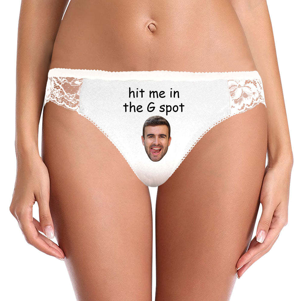 Custom Women Lace Panty Face Sexy Panties Women's Underwear - Hit Me in the G Spot	 - FaceSocksUSA