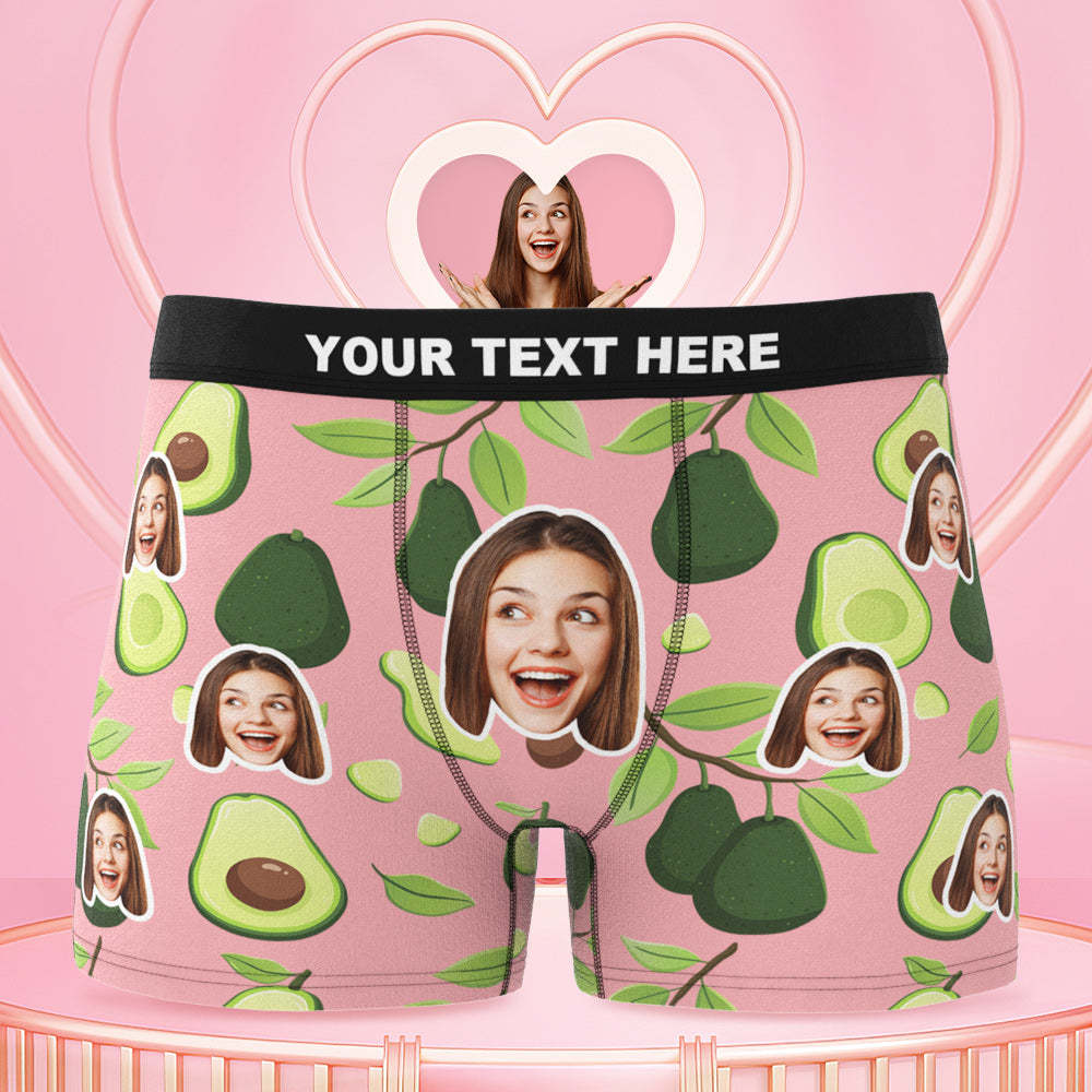 Custom Face Boxer Briefs Personalized Face Underwear - Avocado - FaceSocksUsa