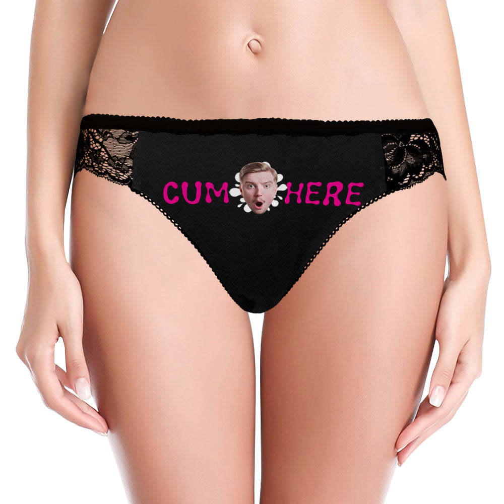Custom Women Lace Panty Face Sexy Panties Women's Underwear - Cun Here - FaceSocksUsa
