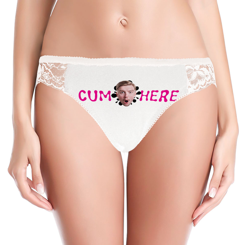 Custom Women Lace Panty Face Sexy Panties Women's Underwear - Cun Here - FaceSocksUsa
