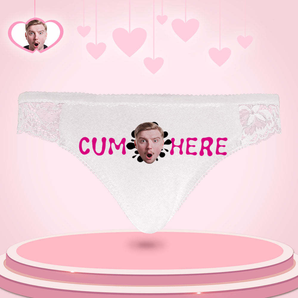 Custom Women Lace Panty Face Sexy Panties Women's Underwear - Cun Here - FaceSocksUsa