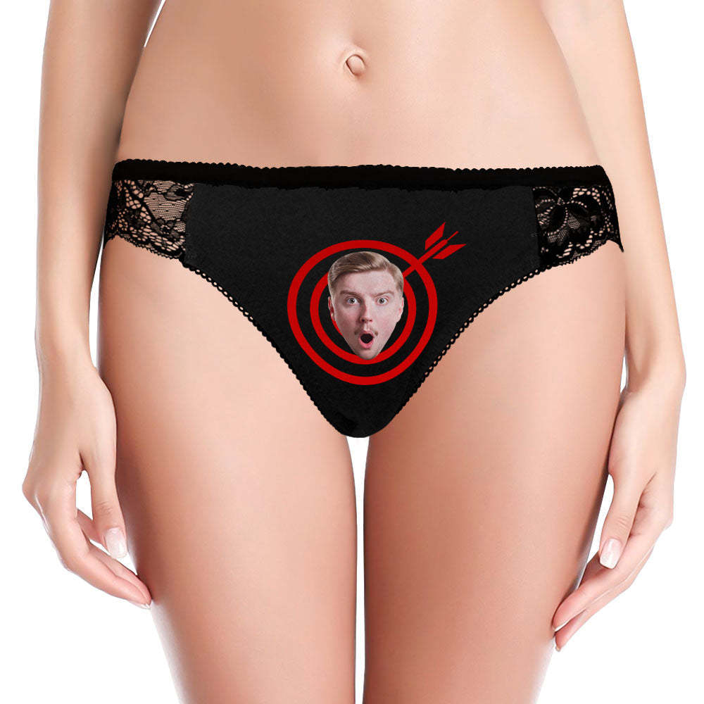 Custom Women Lace Panty Face Sexy Panties Women's Underwear - Bullseye - FaceSocksUsa