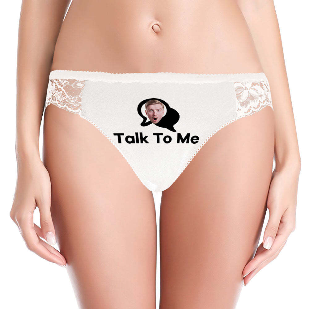 Custom Women Lace Panty Face Sexy Panties Women's Underwear - Talk To Me - FaceSocksUsa