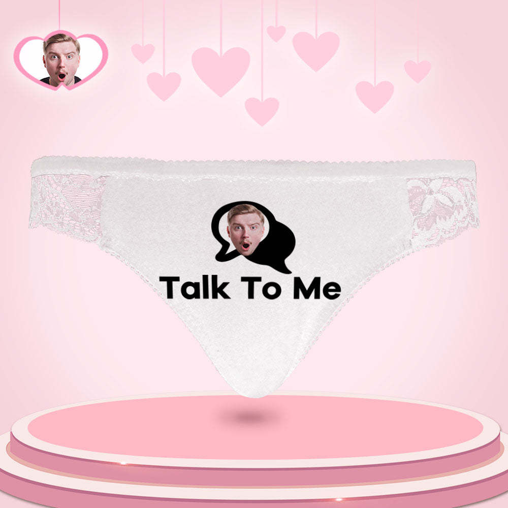 Custom Women Lace Panty Face Sexy Panties Women's Underwear - Talk To Me - FaceSocksUsa