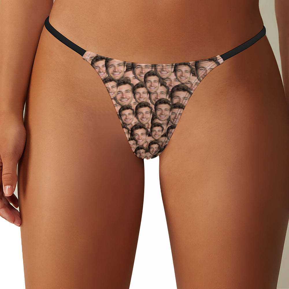 Custom Face Mash Women's Tanga Thong - FaceSocksUSA