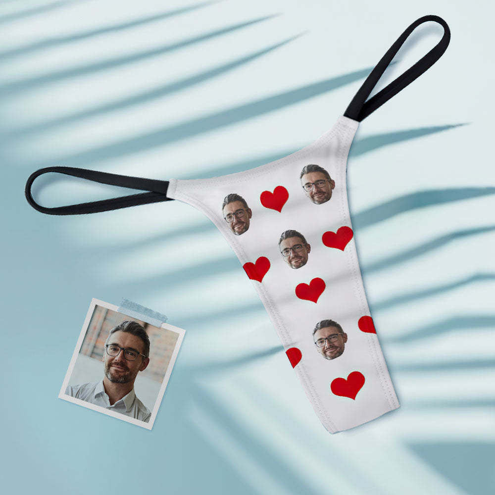 Custom Face Love Hearts Women's Tanga Thong - FaceSocksUSA