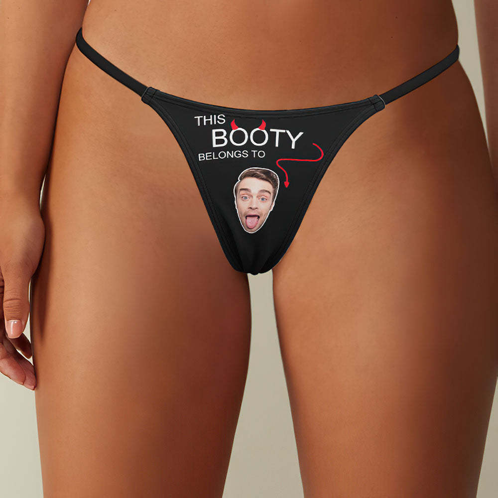 Custom Face Sexy Women's Tanga Thong This Booty Belongs To - FaceSocksUSA