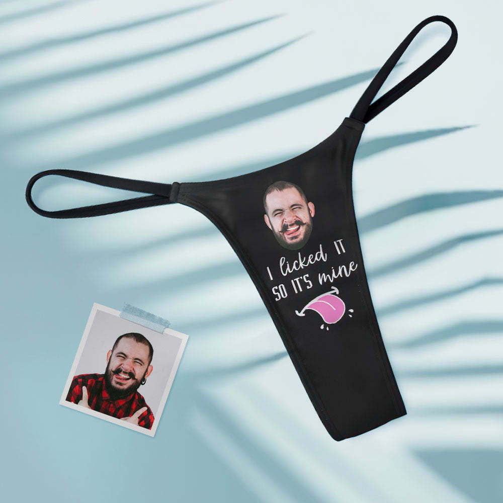 Custom Face Sexy Women's Tanga Thong It's Mine - FaceSocksUSA