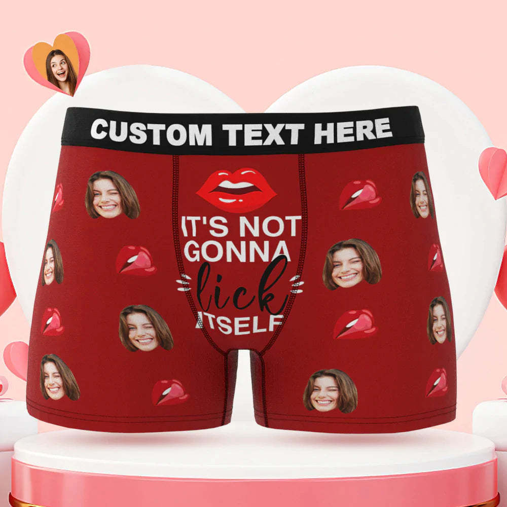 Custom Face Boxer Briefs Just Suck It Personalized Naughty Valentine's Day Gift for Him