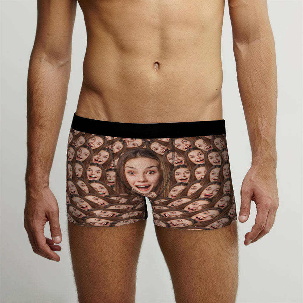 Custom All Over Print Faces Mash Men's Face Boxer Personalized Funny Valentine's Day Gift for Him	 - FaceSocksUSA