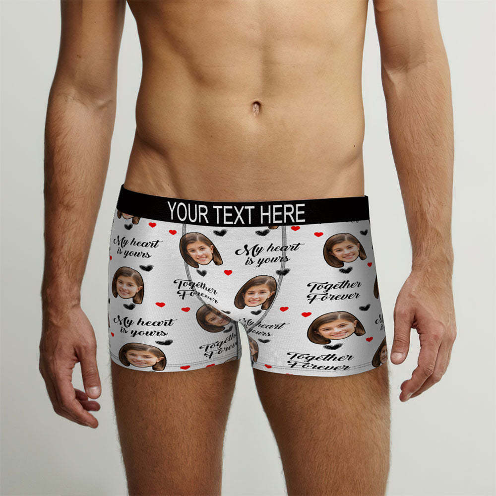 Custom Men's Face Boxer Briefs Personalized Funny Valentine's Day Gift for Him - Together Forever	 - FaceSocksUSA