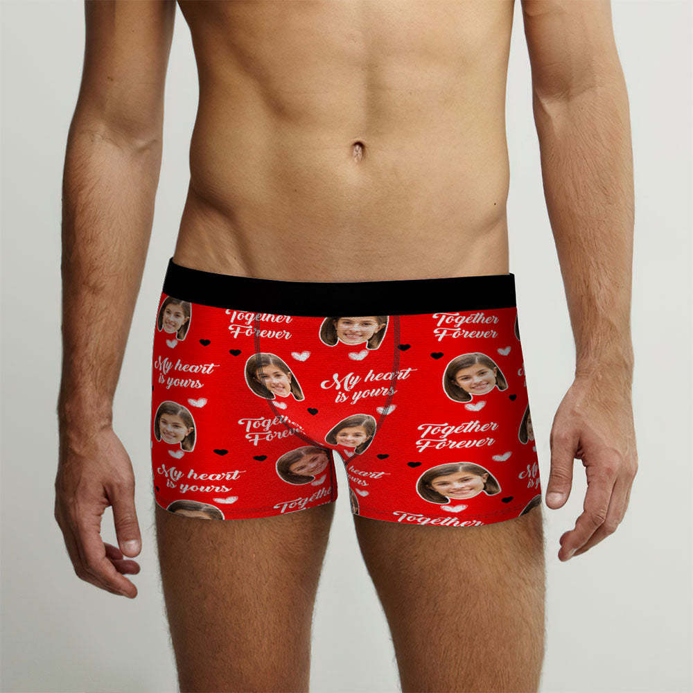 Custom Men's Face Boxer Briefs Personalized Funny Valentine's Day Gift for Him - Together Forever	 - FaceSocksUSA
