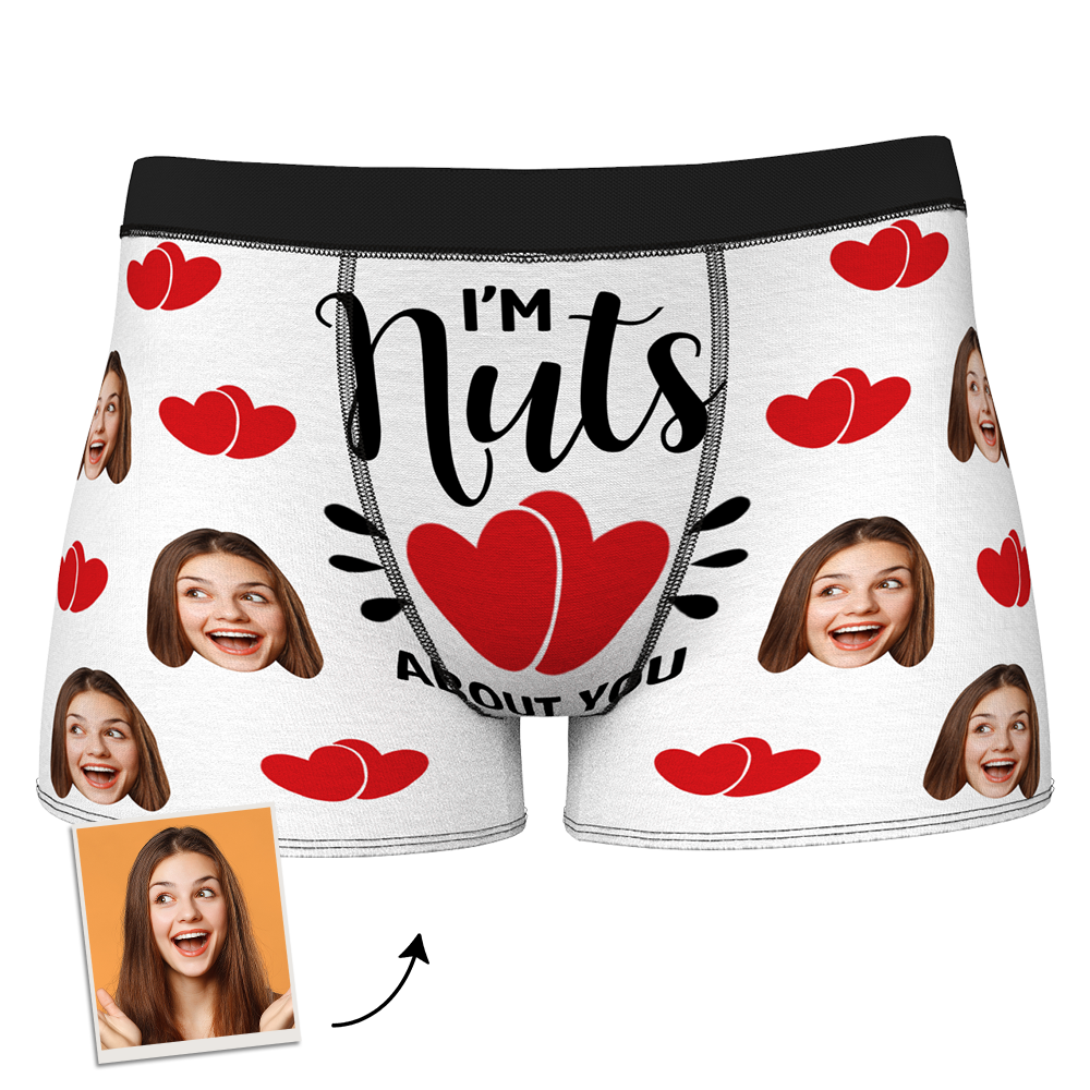 Custom Boxer Shorts - I'm Nuts About You-FaceSocksUSA