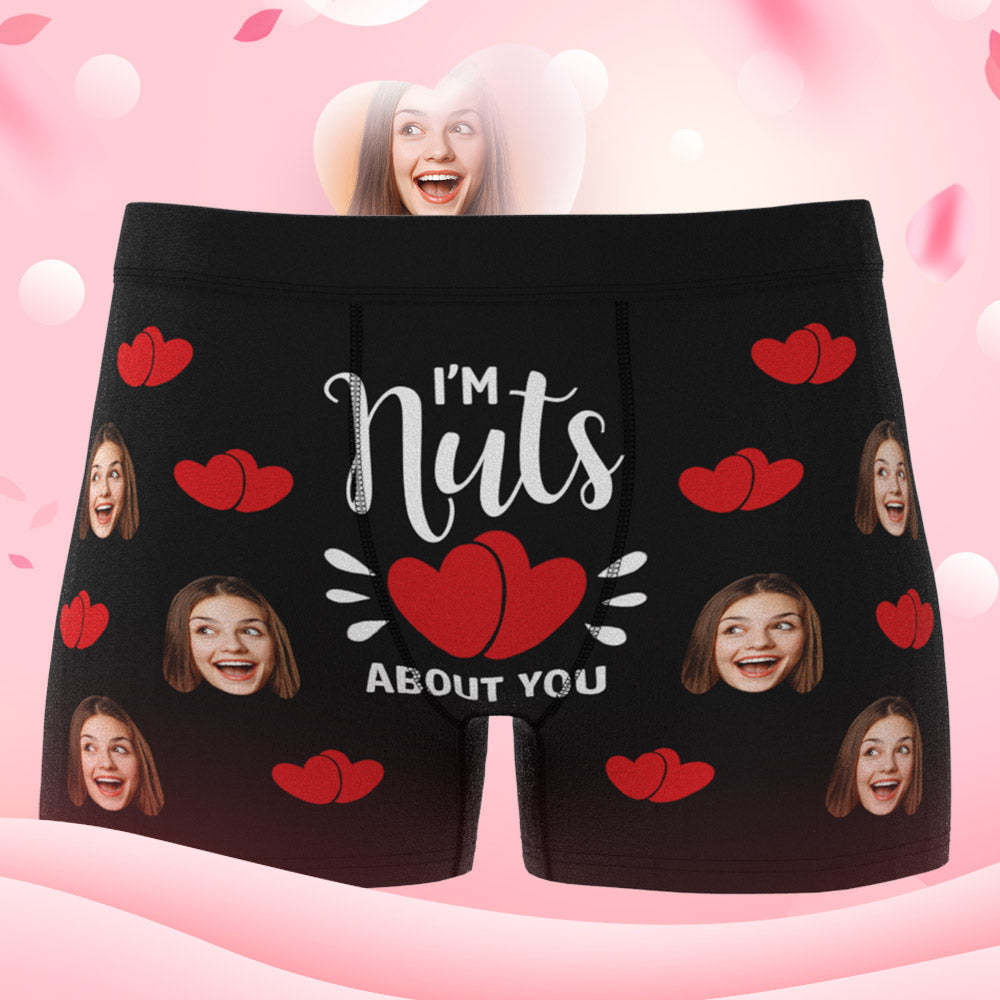 Custom Boxer Shorts - I'm Nuts About You-FaceSocksUSA