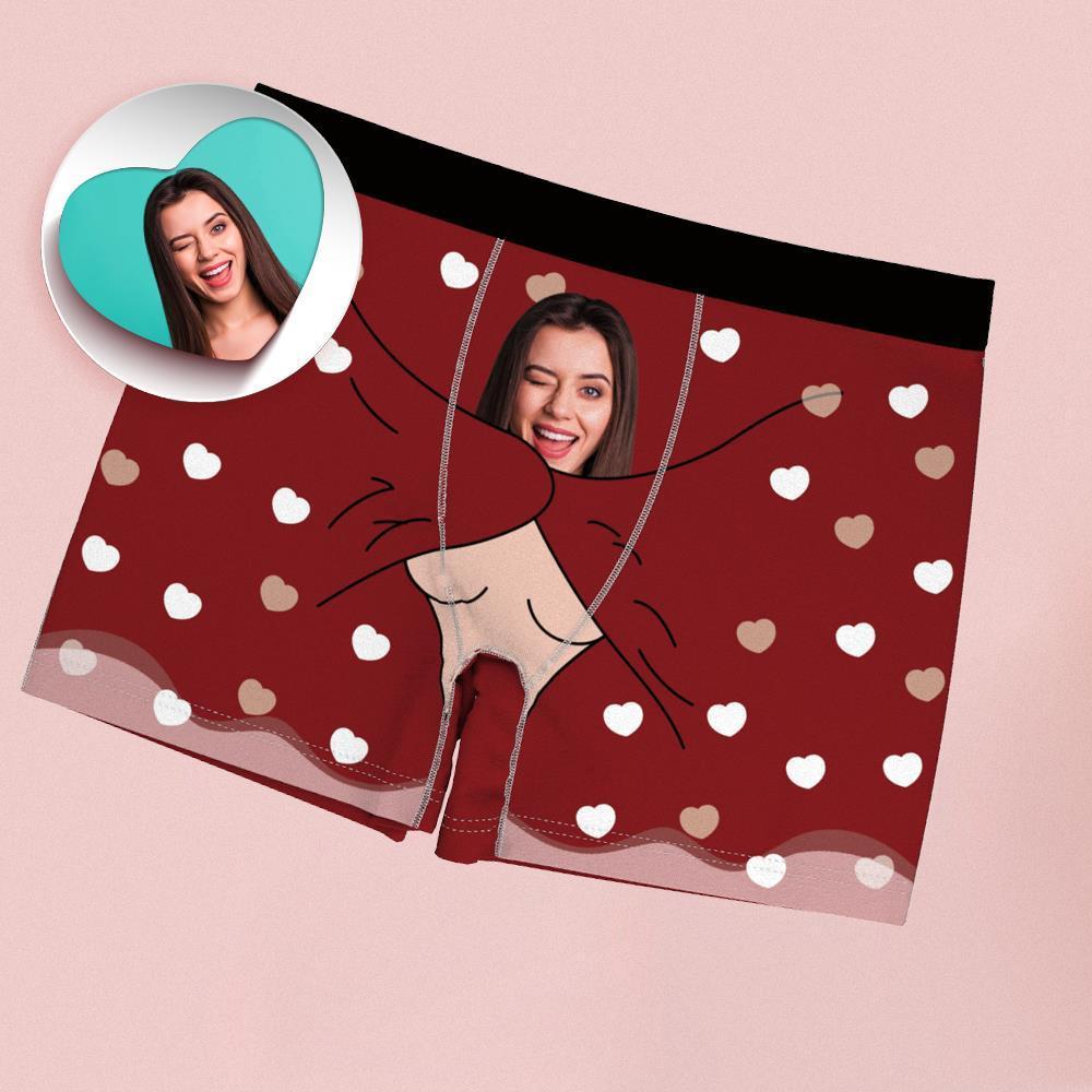 Custom Boxer Shorts - Red-FaceSocksUSA