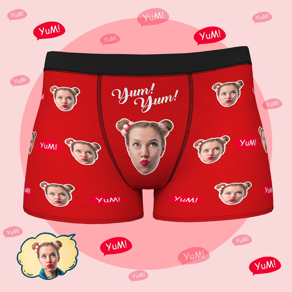 Custom Face Boxer Shorts - Yum-FaceSocksUSA