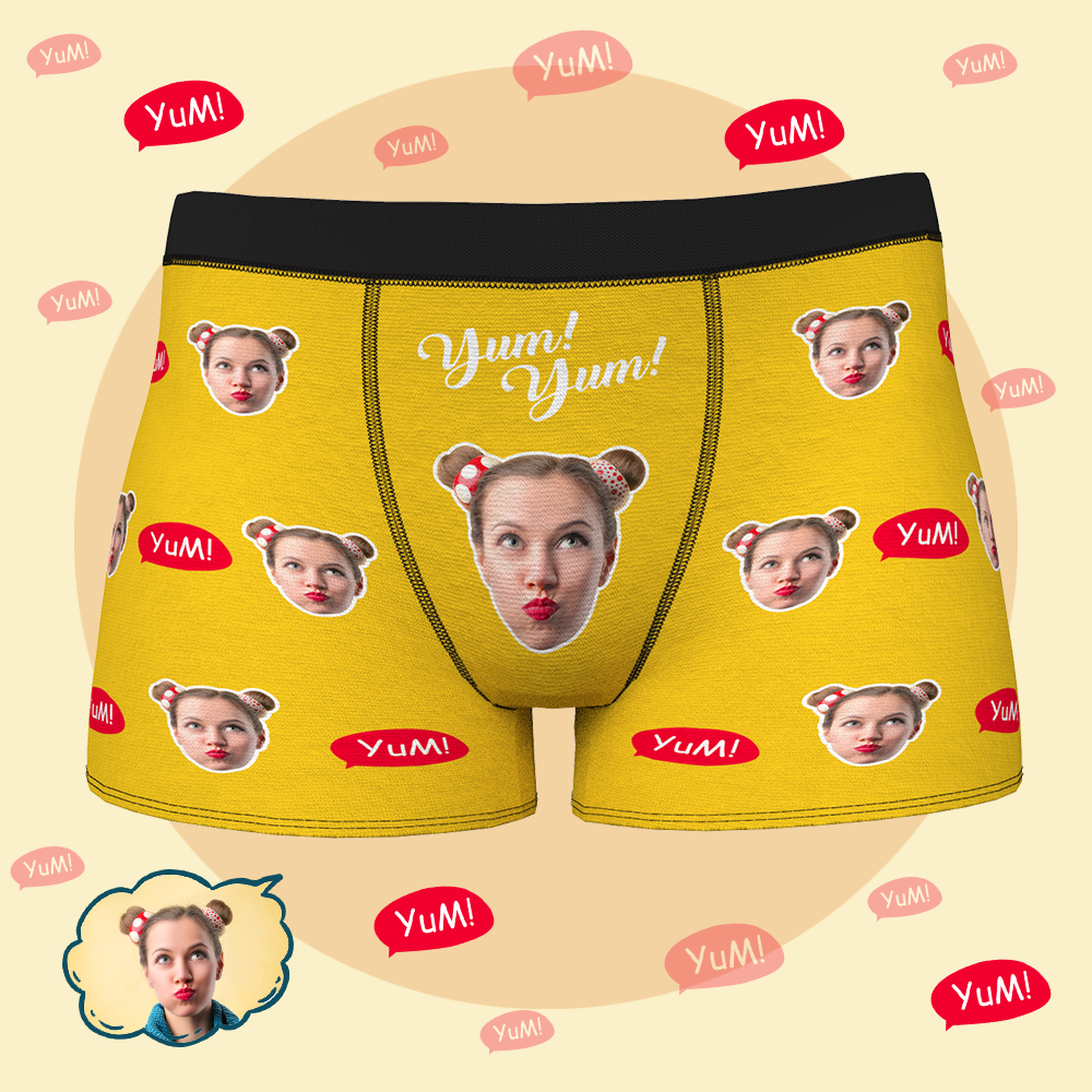 Custom Face Boxer Shorts - Yum-FaceSocksUSA