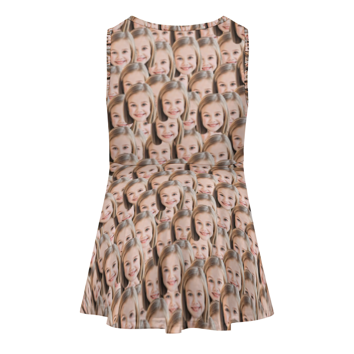 Custom Face Dress Personalized Summer Hawaiian Girls'Dresses Face Mash - FaceSocksUsa