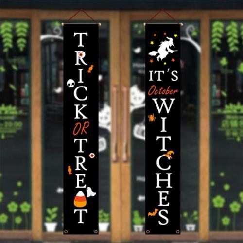 Halloween Decorations Outdoor Signs Garden Front Door Hanging Decor Halloween Banner Set - FaceSocksUSA