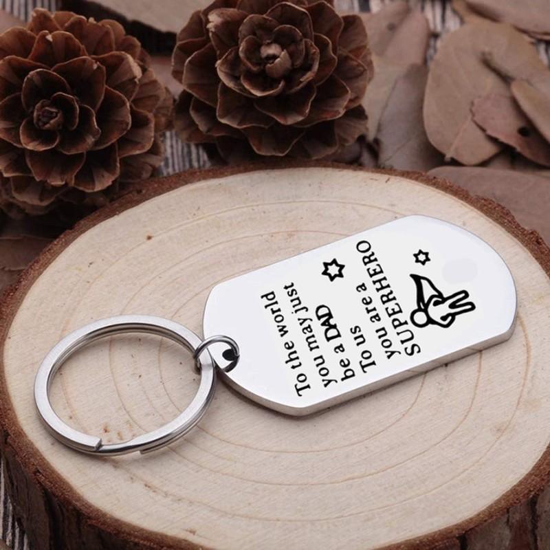 Father's Gift Keychain, To the world you may just be a dad, Gifts for dad, Father's keychain, Grandpa gift, Step dad gift-FaceSocksUSA