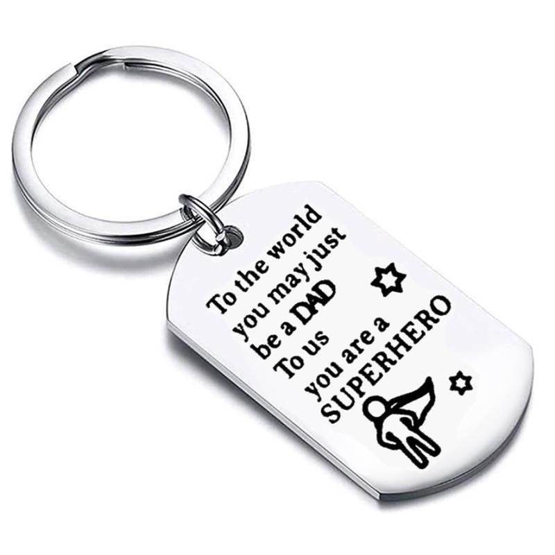Father's Gift Keychain, To the world you may just be a dad, Gifts for dad, Father's keychain, Grandpa gift, Step dad gift-FaceSocksUSA
