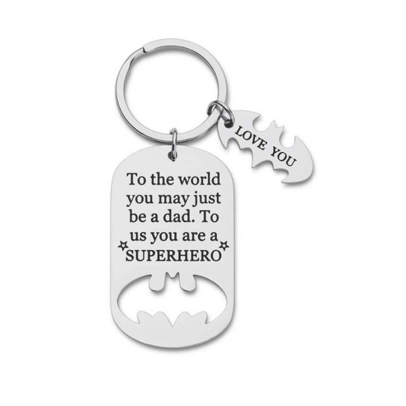 Father's Gift Keychain, To us you are a superhero, Gifts for dad, Father's keychain, Grandpa gift, Step dad gift-FaceSocksUSA