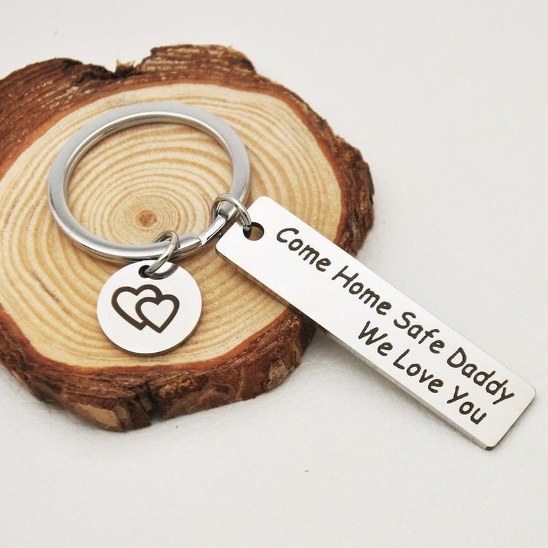 Father's Gift Keychain, Come home safe daddy, Gifts for dad, Father's keychain, Grandpa gift, Step dad gift-FaceSocksUSA