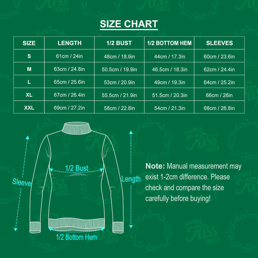 Custom Face Turtleneck for Women Personalized Photo Christmas Family Xmas Leds Sweaters