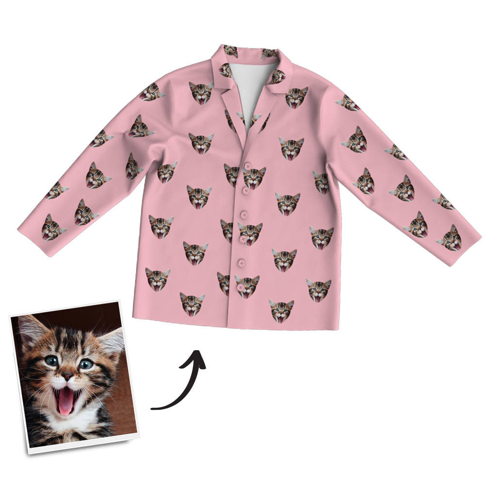 Custom Photo Long Sleeve Pajamas Sleepwear Nightwear - FaceSocksUSA