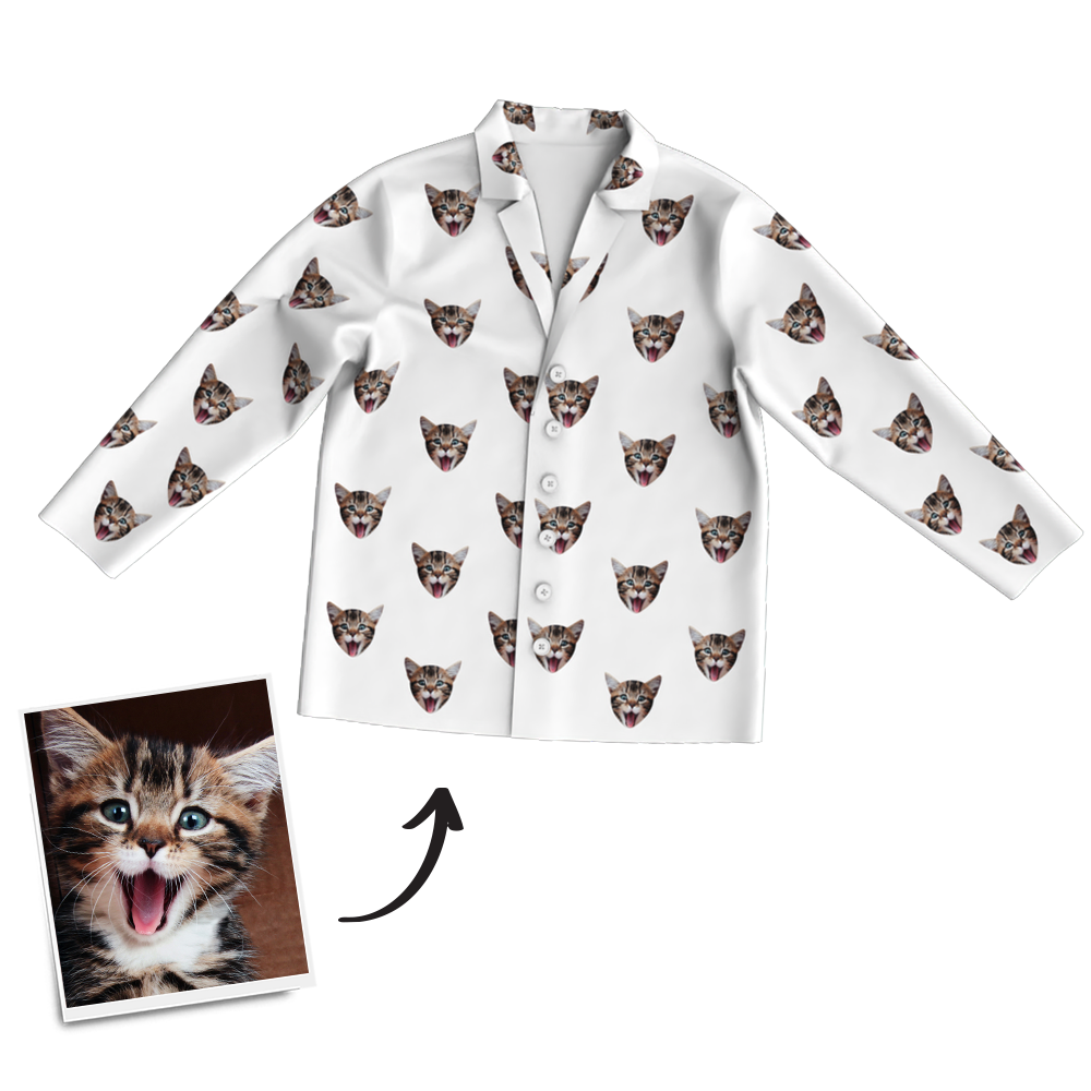 Custom Photo Long Sleeve Pajamas Sleepwear Nightwear - FaceSocksUSA