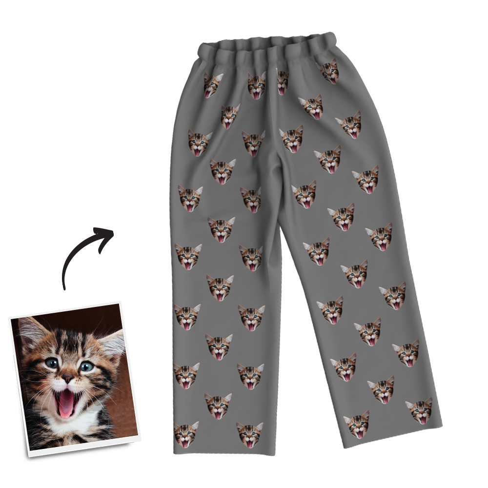 Custom Photo Long Sleeve Pajamas Sleepwear Nightwear - FaceSocksUSA