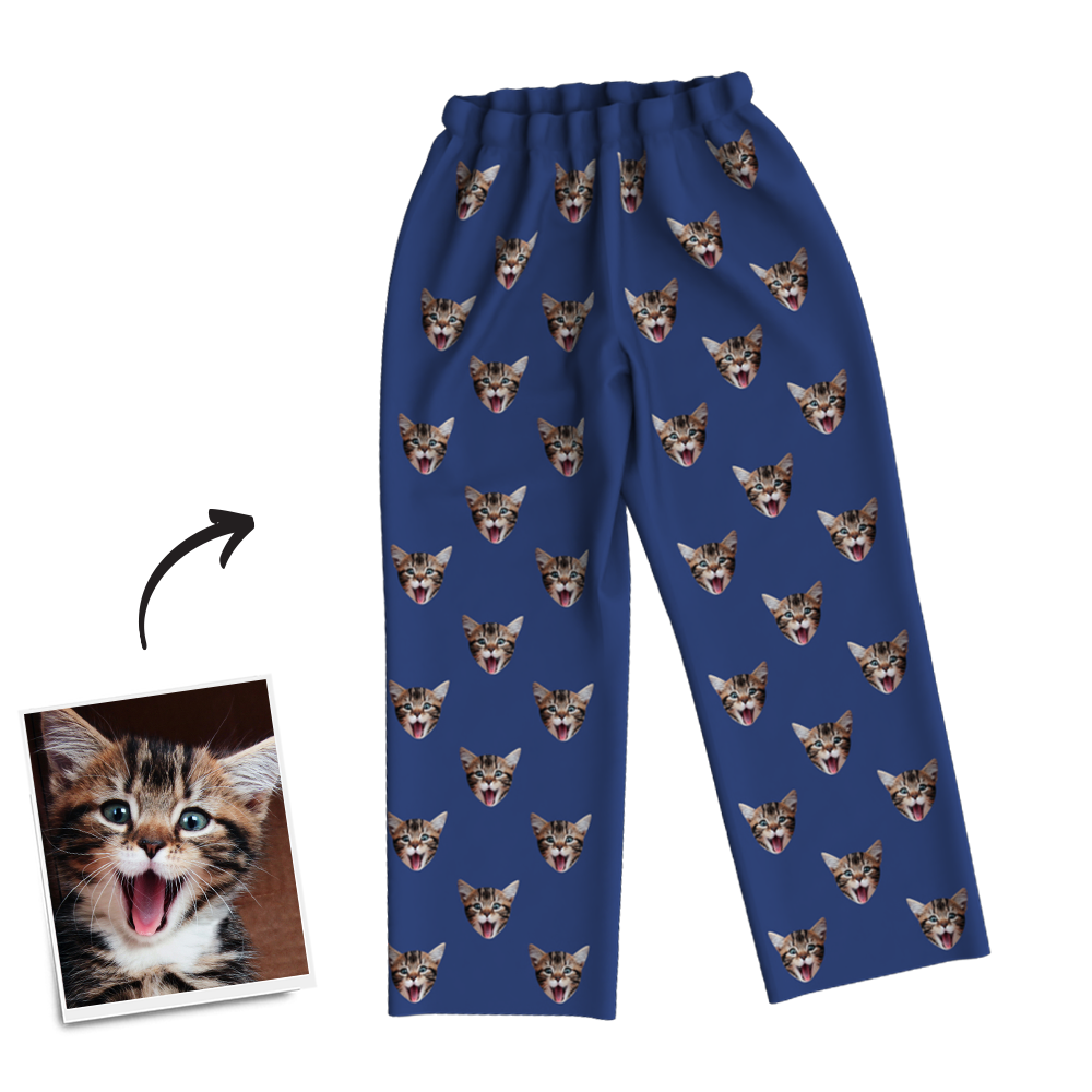 Custom Photo Long Sleeve Pajamas Sleepwear Nightwear - FaceSocksUSA