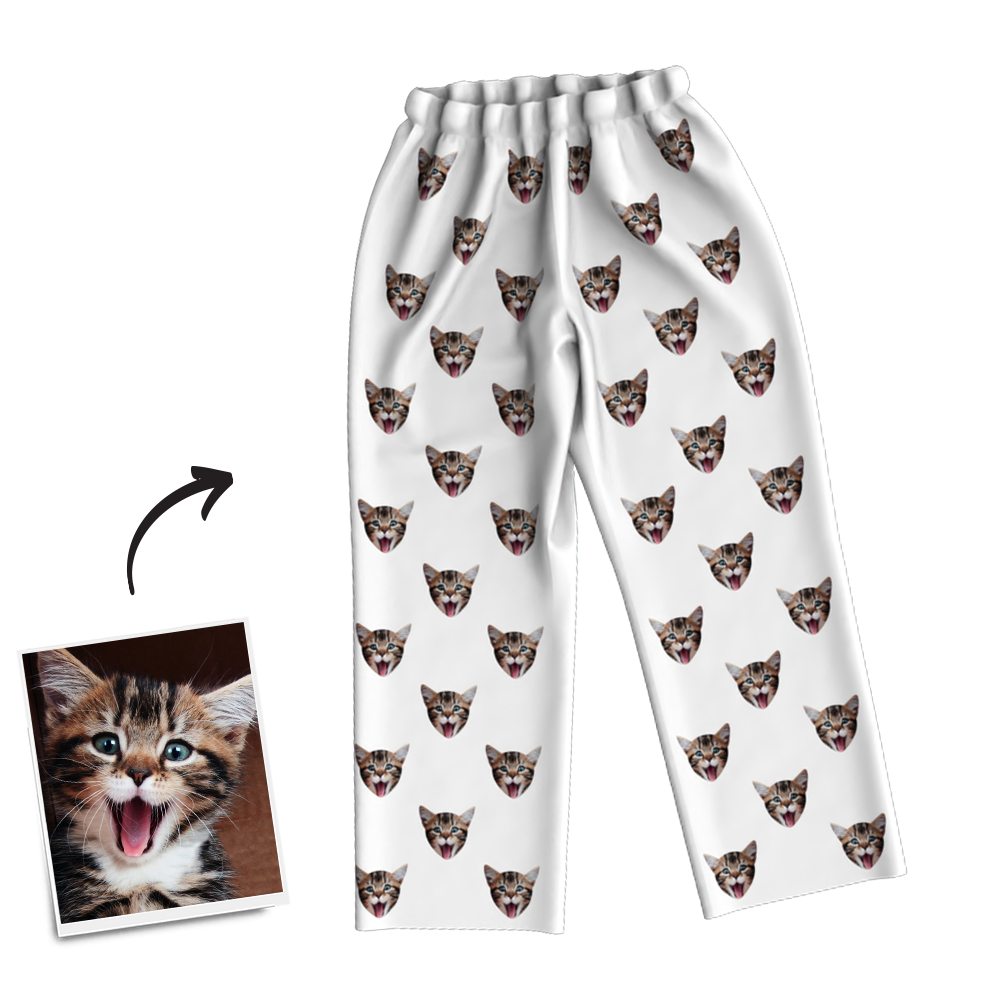 Custom Photo Long Sleeve Pajamas Sleepwear Nightwear - FaceSocksUSA