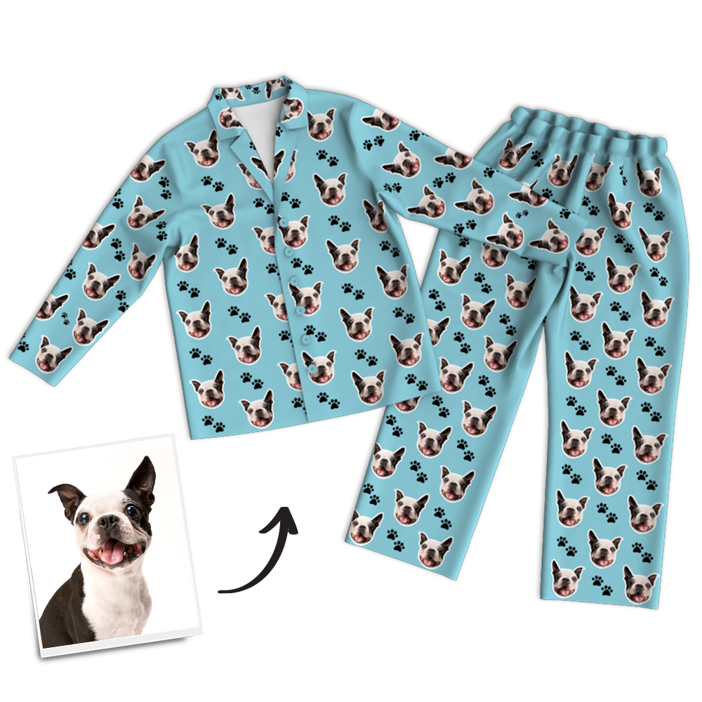 Custom Dog Photo Pajama Pants, Sleepwear, Nightwear - FaceSocksUSA
