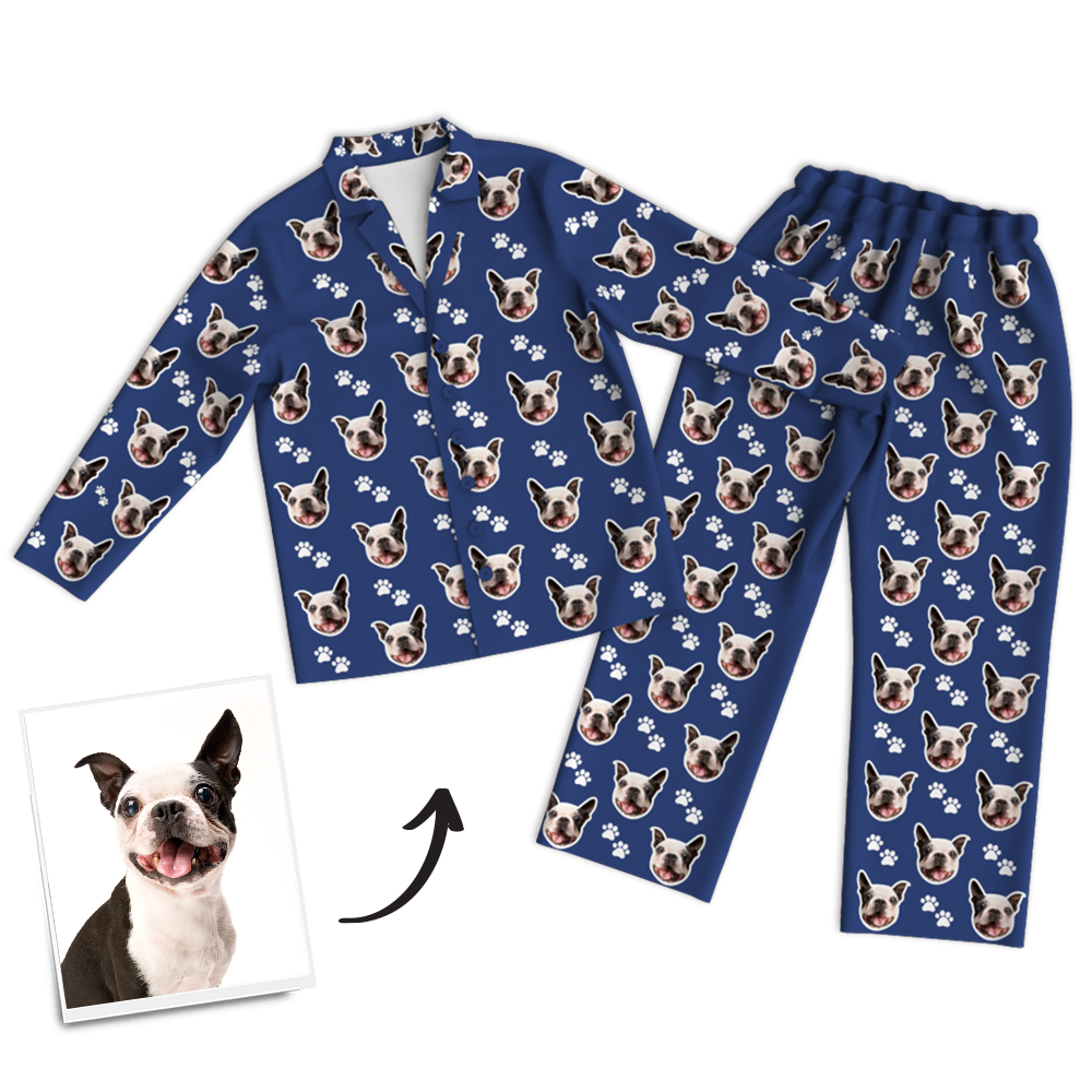 Custom Dog Photo Pajama Pants, Sleepwear, Nightwear - FaceSocksUSA