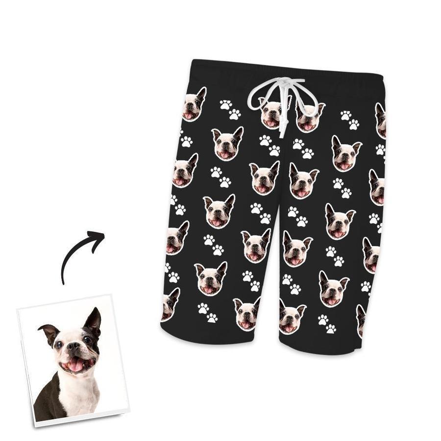 Custom Dog Footprints Photo Personalized Short Pajama-FaceSocksUSA