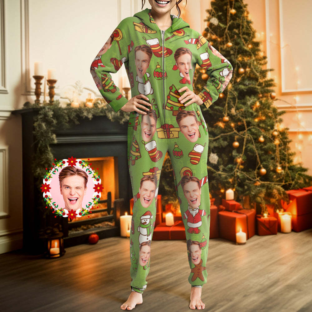 Onesies Green Christmas Pajamas One-Piece Sleepwear Family Pyjamas Christmas Gift - FaceSocksUSA