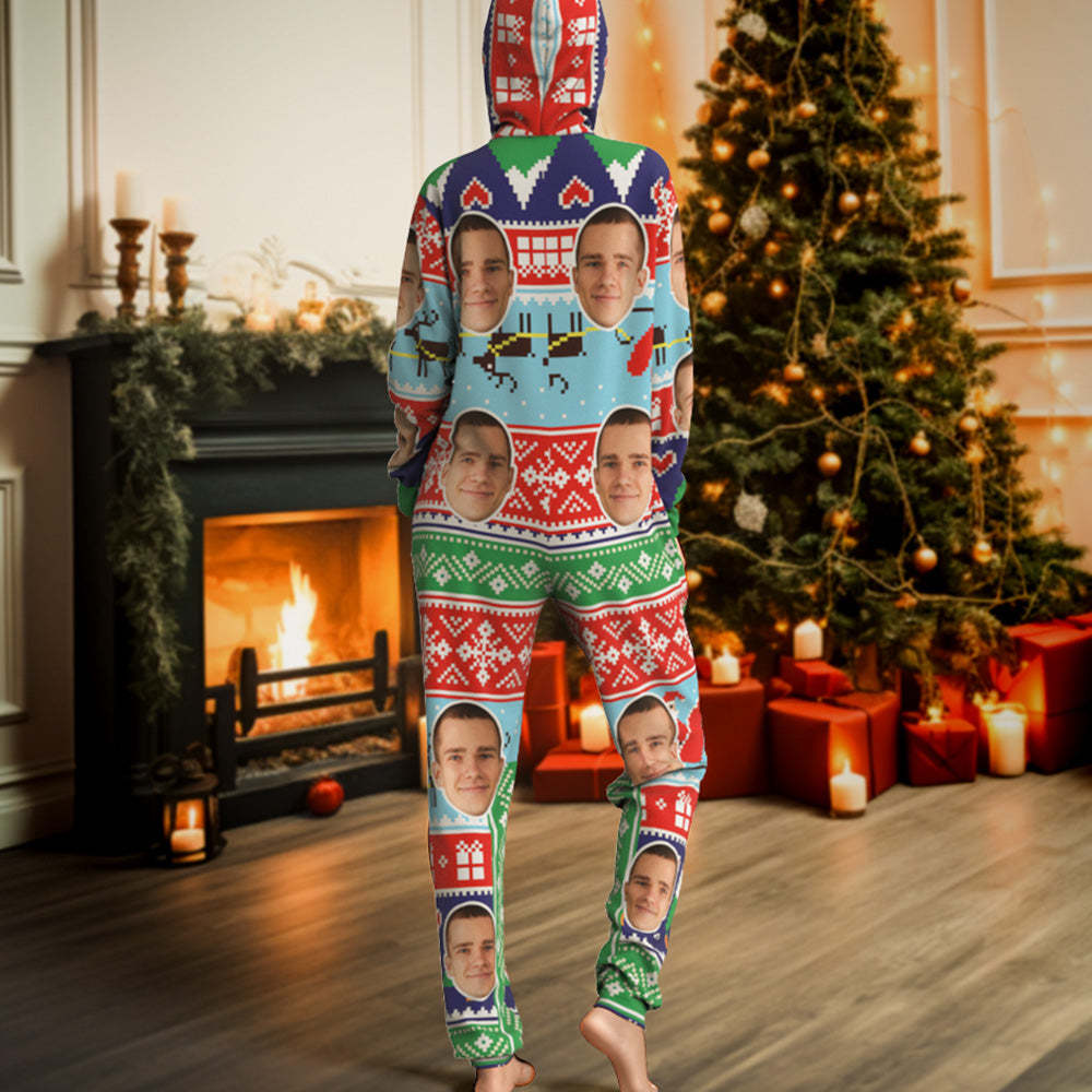 Custom Face Onesies Pajamas Class Christmas One-Piece Sleepwear Christmas Gift - FaceSocksUSA