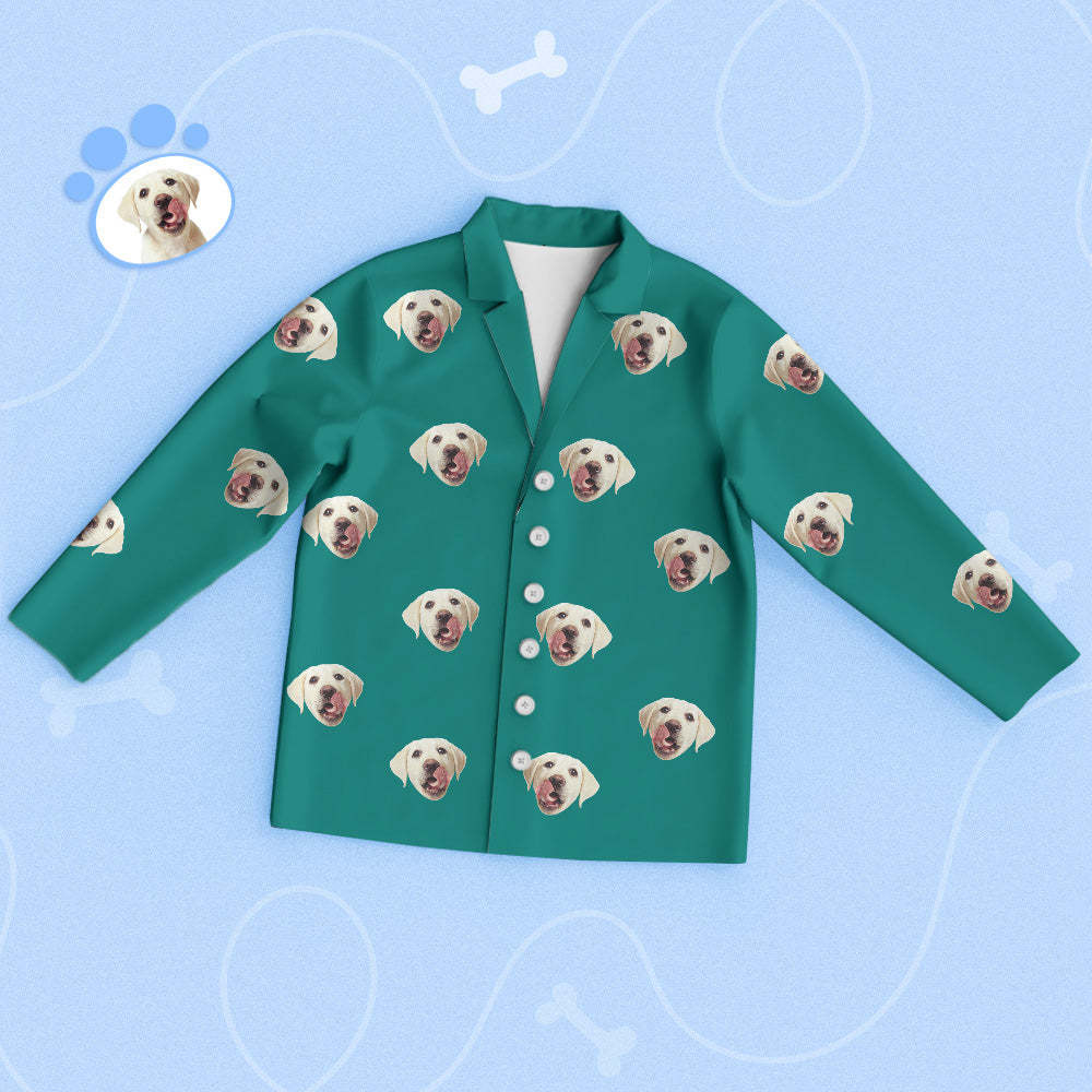 Custom Green Pet Face Pajamas Personalized Face Pajamas	 - FaceSocksUSA