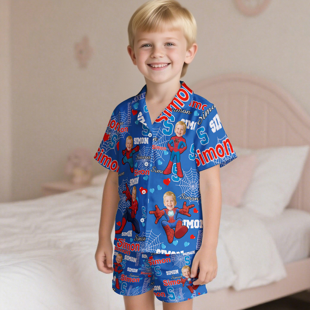 Custom Face Short Sleeve Pajamas Ice Princess Pajamas For Girl