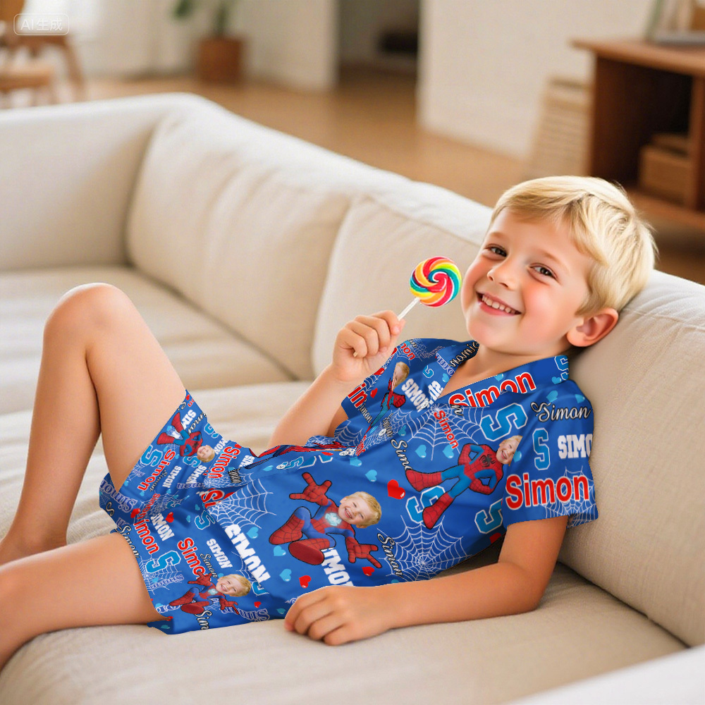 Custom Face Short Sleeve Pajamas Ice Princess Pajamas For Girl