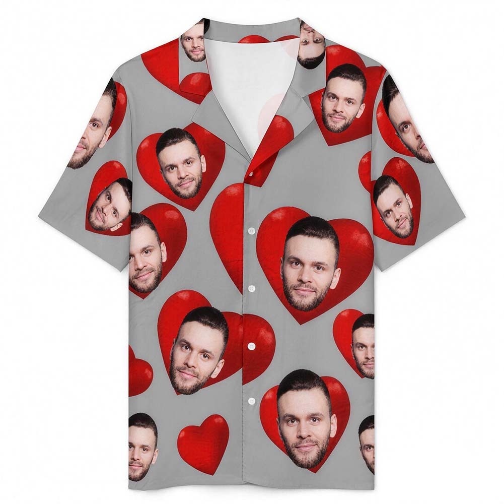 Custom Pajamas with Embedded Photo Hearts Adjustable Waistband Valentine's Day Gift