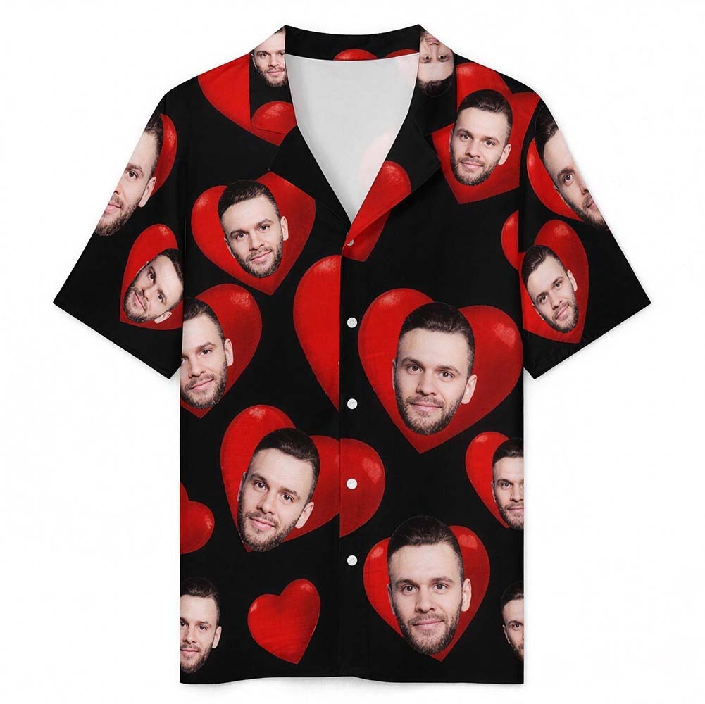 Custom Pajamas with Embedded Photo Hearts Adjustable Waistband Valentine's Day Gift