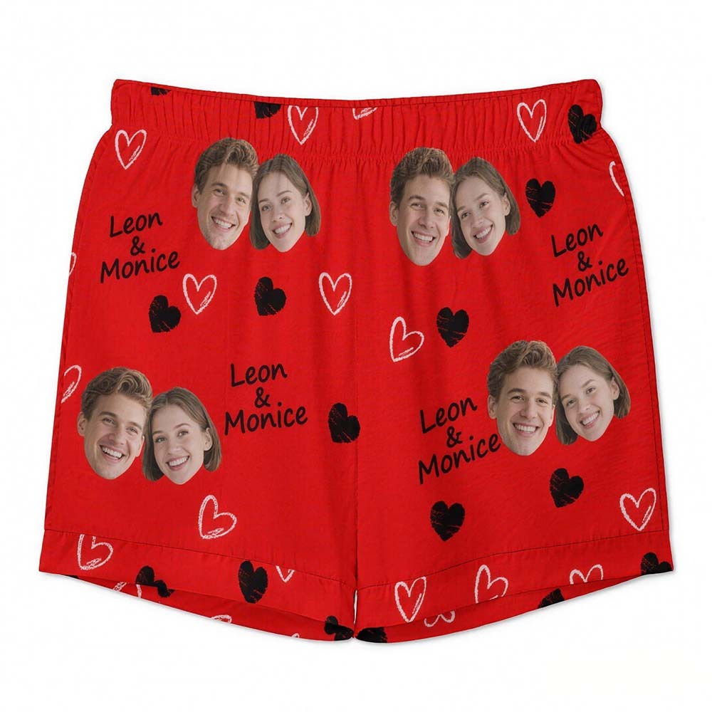 Custom Short Pajamas with Face and Name,Customized Pajama Set For Men/Women,Personalized Short Sleeve Family Pajama Set,Birthday/Party Gifts