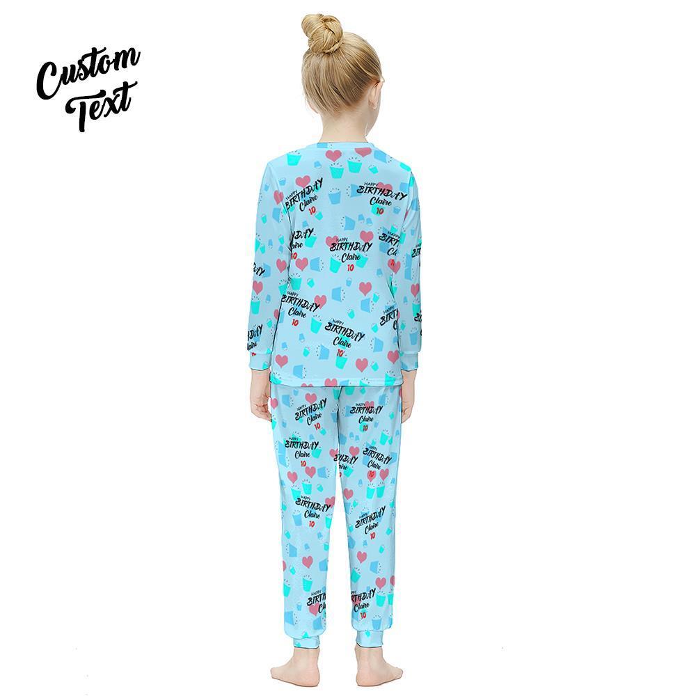 Birthday Gifts, Custom Long Sleeve Pajamas Add Name And Age Kids' Suit Birthday Gifts - Happy Birthday - FaceSocksUSA