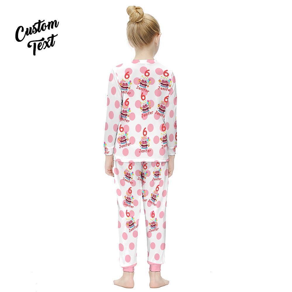 Birthday Gifts, Custom Long Sleeve Pajamas Add Name And Age Kids' Suit Birthday Gifts - Birthday Cake - FaceSocksUSA
